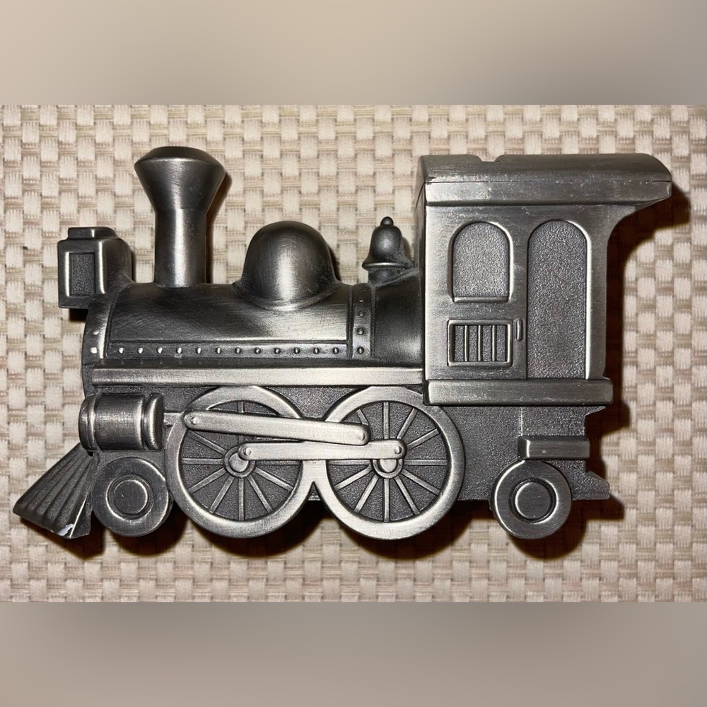 VTG Sixtrees Pewter Train Coin Bank